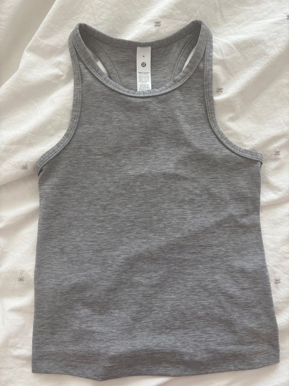 lululemon athletica RacerbackGray Yoga Pilates Gym Workout Tank Athleisure Run